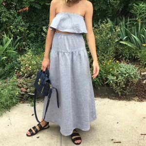 Reformation Linen Skirt Set (sz XS)